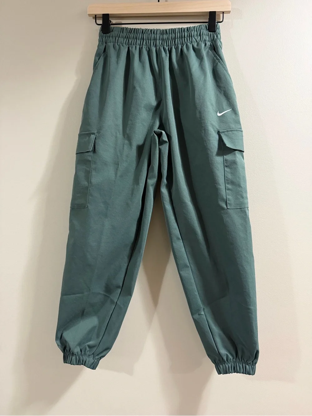 Nike Dark Sage Elastic Waist Track Pants with Swoosh